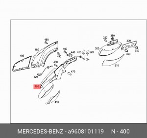 Зеркало боковое A 960 810 11 19 MERCEDES BENZ