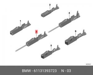 Штыревой контакт MQS !0.5-0.75MM /SN \BMW 1' E81, E82, E87, LCI, E88, F20, F21,  61 13 1 393 723 BMW