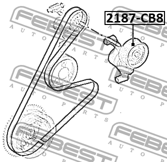 Ролик натяжителя ремня ГРМ FORD FOCUS 2011- 2187-CB8 2187-CB8 FEBEST