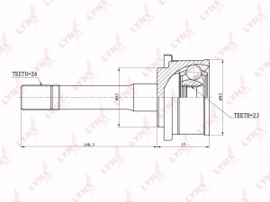 ШРУС наружный к-кт!\ Mazda Bongo E2200 2.2D R2 97-03 CO-5104 LYNXAUTO