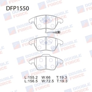 Колодки тормозные дисковые Double Force арт. DFP1550 DFP1550 DOUBLE FORCE