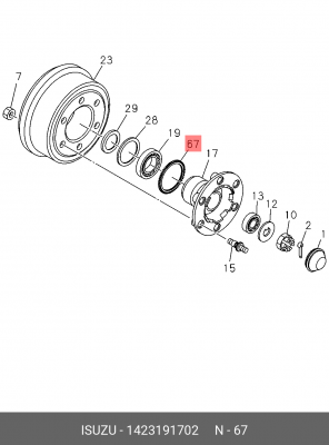 кольцо ступицы АБС 1-42319-170-2 ISUZU