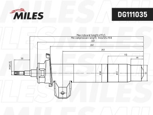Амортизатор передний левый газовый BMW X1 E84 xDrive 09-  (KYB 3358004) DG111035 DG111035 MILES