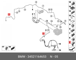 зажим для проводов!\ BMW/MINI 34 52 1 164 653 BMW