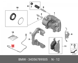 датчик износа тормозных колодок!\ BMW X5/X6 34 35 6 789 505 BMW
