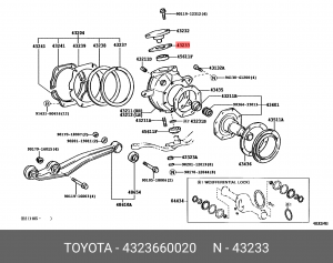 прокладка поворотного кулака!\ Toyota 43236-60020 TOYOTA