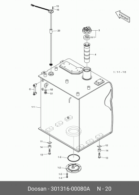 301316-00080A Датчик топливный 301316-00080A DOOSAN