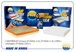 Комплект фильтров (масл.+возд.+салон.) CHEVROLET Cruze J300, F16D4, 1,6, F18D4,  AMD.SETF49 AMD