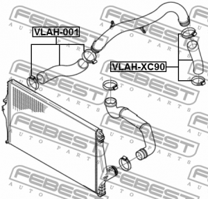 Патрубок системы охлаждения VOLVO XC90 2003- VLAH-001 VLAH-001 FEBEST