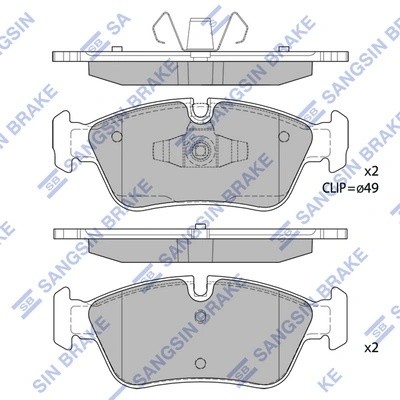 Колодки тормозные BMW 1 (E81,E82,E87,E88),3 (E90) передние (4шт.) SANGSIN SP2160 SANGSIN