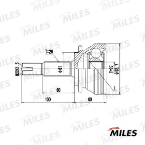 ШРУС нар.TOYOTA Toyota Camry (V70) 2.0-2.5/ RAV4 (A30/A52/A54) GA20670 GA20670 MILES