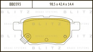Колодки тормозные дисковые задние TOYOTA Corolla/Auris/Verso/Prius 07- BB0393 BB0393 BLITZ