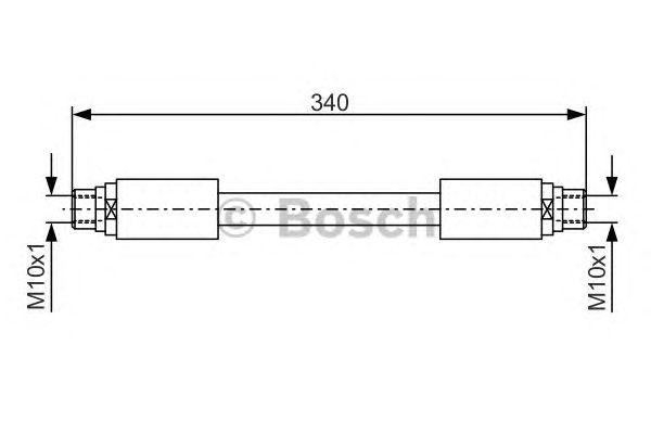 шланг торм. пер.\ Audi A6 2.0TFSI-4.2FSI/2.0TDI/3.0TDI 04> L=340 1 987 481 301 BOSCH