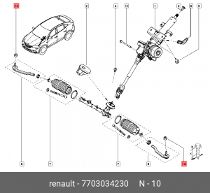 гайка! М10х125\ Renault 7703034230 RENAULT