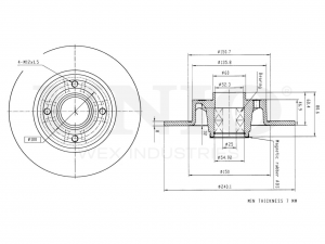 Диск тормозной задний BRD-20127 UNIO