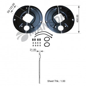 Щиток BPW барабана тормозного пылезащитный (комплект на ось, 120 SN4218-2) MANSO 300.355 MANSONS