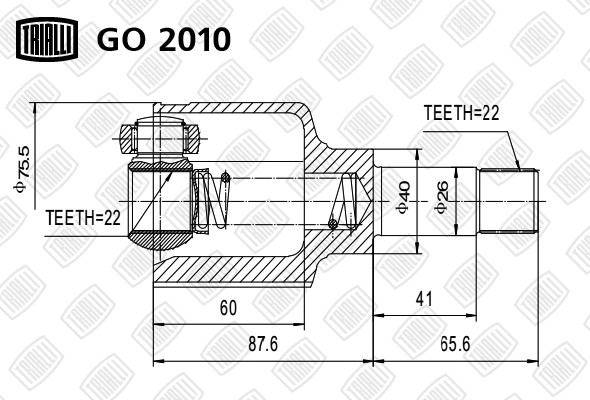 ШРУС внутренний GO 2010 TRIALLI