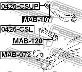 Сайлентблок задн тяги MITSUBISHI LANCER CS MAB-120 MAB-120 FEBEST