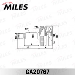 ШРУС наружный HYUNDAI TUCSON 2004-2010 GA20767 GA20767 MILES