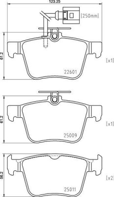 P85162 колодки дисковые задние!\ Audi A3 2.5 15> P85162 BREMBO