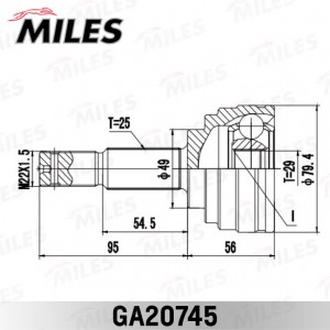 ШРУС наружный NISSAN TIIDA JPN MAKE C11 2005.08-2012.06 [GL] GA20745 GA20745 MILES