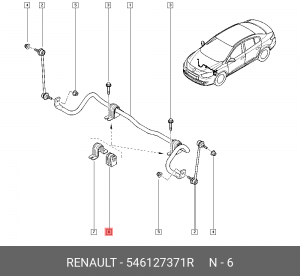 Втулка стабилизатора переднего 546127371R 546127371R RENAULT