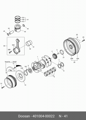 Комплект поршневых колец 401004-00022 DOOSAN