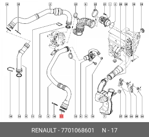 УПЛОТНИТЕЛЬ ВОЗД. ПАТРУБКА (РЕЗ) 7701068601 7701068601 RENAULT