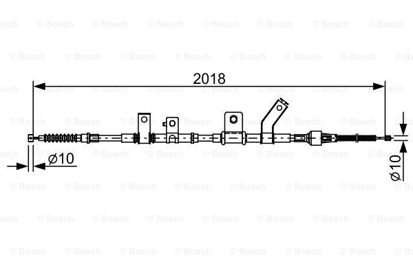 Трос ручного тормоза R 1987482516 BOSCH