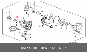 Кольцо уплотнительное распределителя зажигания HONDA 30110-PA1-732 30110PA1732 HONDA