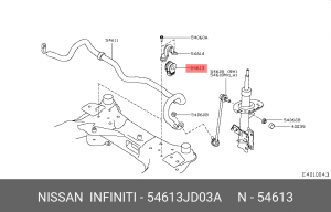 ВТУЛКА ПЕРЕДНЕГО СТАБИЛИЗАТОРА/BUSH 54613-JD03A 54613JD03A NISSAN