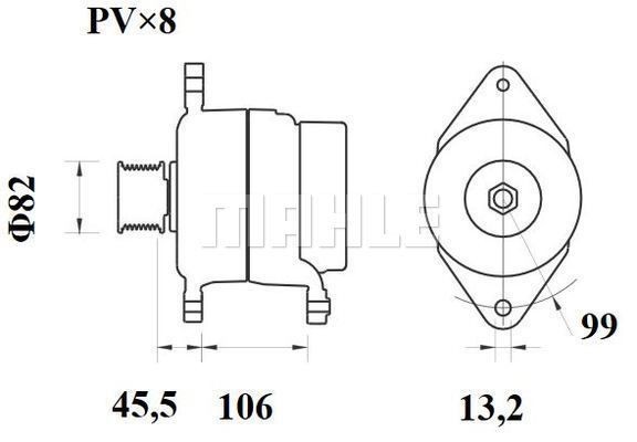 Генератор 28V 110A MG 877 MAHLE KNECHT