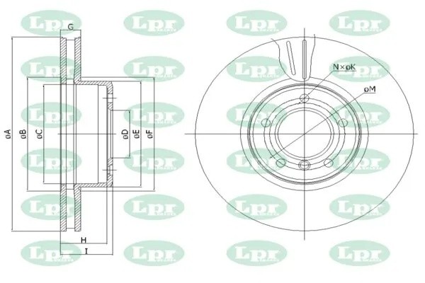 Диск тормозной B2037V B2037V LPR