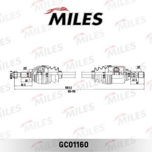Привод в сборе левый RENAULT LOGAN MCV/LADA LARGUS (GKN 305362) GC01160 GC01160 MILES