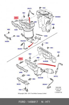 шпилька выпускного коллектора!\ Ford Zetec-S 1 458 817 FORD
