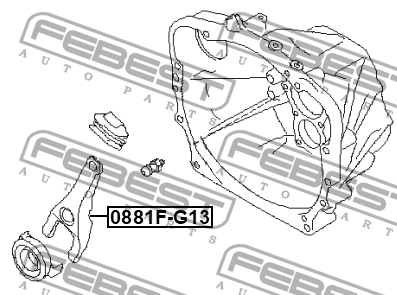 Вилка сцепления SUBARU FORESTER 96-19, LEGASY 93-19 0881F-G13 0881F-G13 FEBEST
