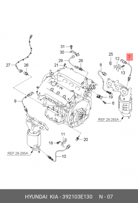 Датчик кислорода HYUNDAI Grandeur (05-) OE 392103E130 HYUNDAI KIA