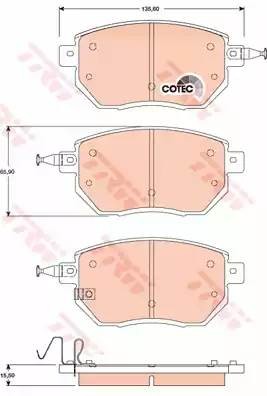 Колодки тормозные INFINITI FX35, FX45 NISSAN Murano (Z50) (03-) передние (4шт.)  GDB3416 TRW