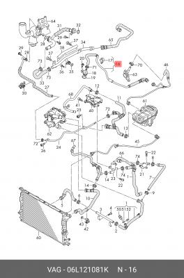 Шланг для удаления воздуха 06L-121-081-K 06L 121 081 K VAG