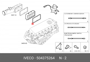 прокладка коллектора!впуск 2x\IVECO STRALLIS/TRAKKER 2004> 504375264 IVECO