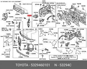дефлектор радиатора левый!\ Toyota Land Cruiser Prado 150 53294-60101 TOYOTA