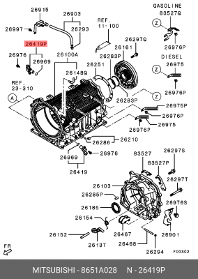 ДАТЧИК АКПП 8651A028 8651A028 MITSUBISHI