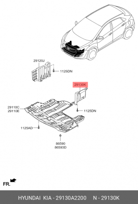 ПАНЕЛЬ ЗАЩИТНАЯ МОТОРНОГО ОТСЕКА 29130A2200 MOBIS