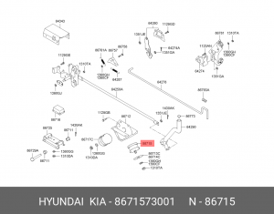 Демпфер HYUNDAI HD120 кабины наружный OE 8671573001 HYUNDAI KIA