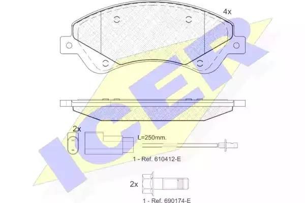141792 колодки дисковые передние!\ Ford Transit/Tourneo Connect 2.2TDCi 06> 141792 ICER