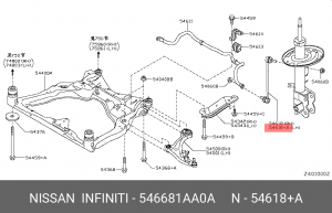 тяга стабилизатора! переднего левая\ Nissan Qashqai/X-Trail/Murano 09> 546681AA0A NISSAN