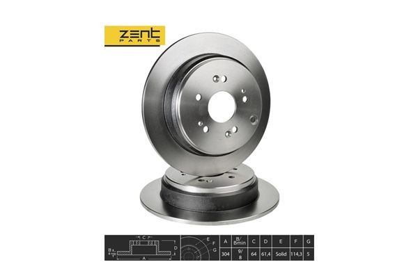 диск тормозной задний Z06124 ZENTPARTS