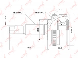 ШРУС наружный к-кт!\ Nissan Primera P12 1.8/2.0 02> CO-3916A LYNXAUTO