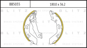 Колодки тормозные барабанные HYUNDAI Accent 00- BB5035 BB5035 BLITZ
