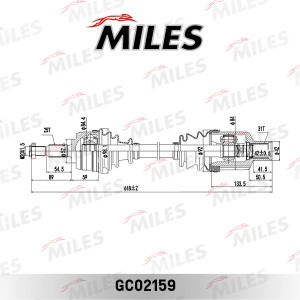 Привод в сборе передний правый RENAULT DUSTER 4x4 GC02159 GC02159 MILES